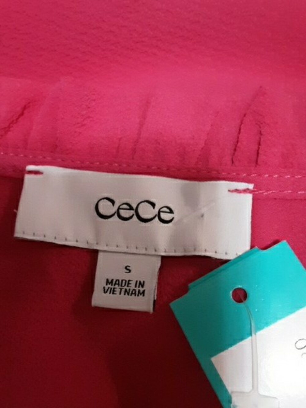 CeCe V-Neck Ruffle Cuff Blouse - Raspberry - Picture 8 of 11